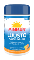 Minisun Luusto Kalsium 500 mg + D-vit. 20 mikrog 100 tabl